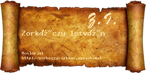 Zorkóczy István névjegykártya